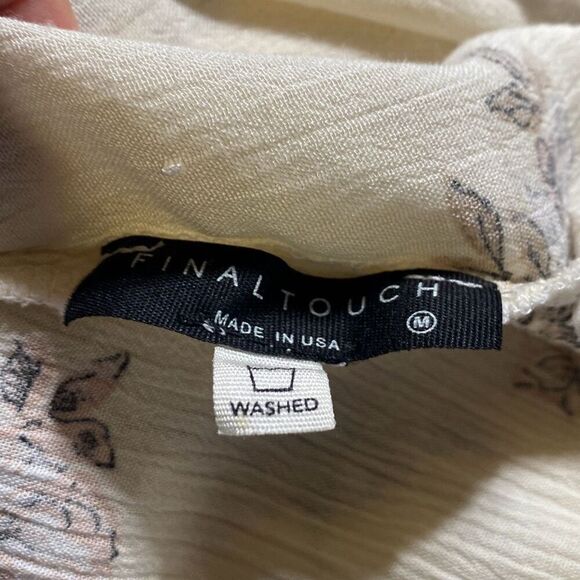 Final Touch Floral Cap Sleeve Maxi Dress  Knotted Back Boho Rayon M - Picture 11 of 12